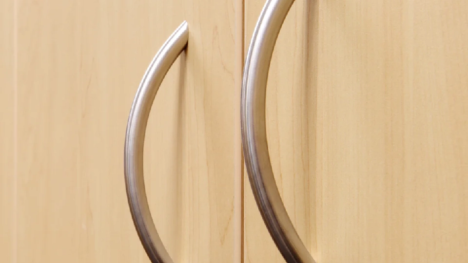 cabinet doors, satin-finished nickel arch cabinet pull