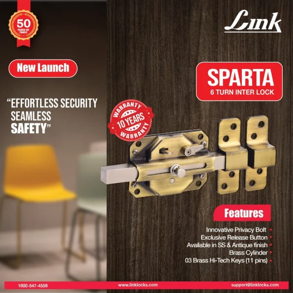 Link Locks SPARTA hi-tech main door lock | Door hardware