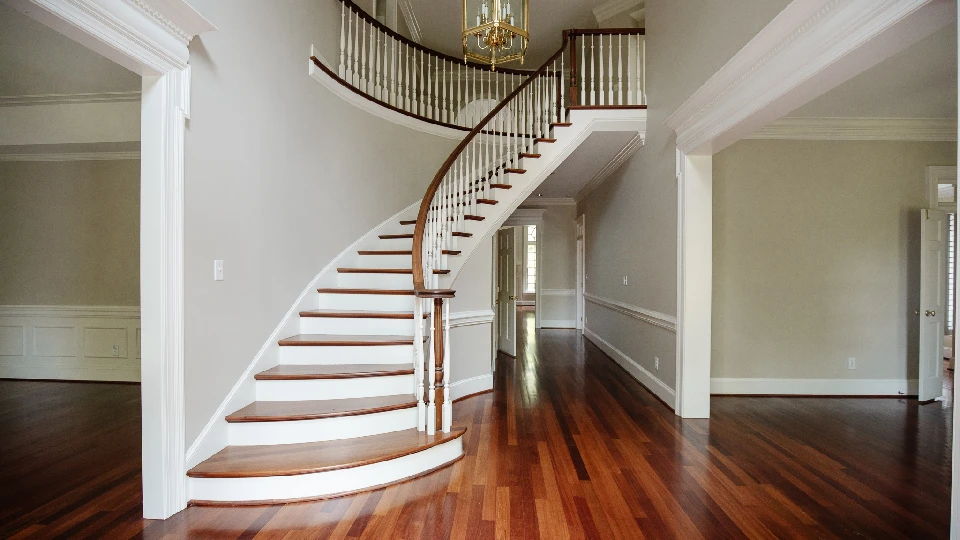 Open newel staircase design