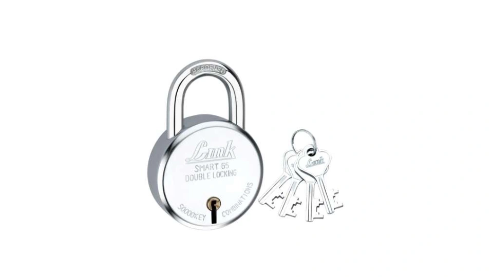 Smart 65 mild steel padlock, durable 7 lever lock by link locks