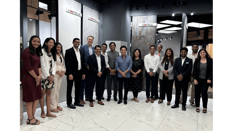 Hafele India team with its indian subsidiary brand ambassador Sachin Tendulkar