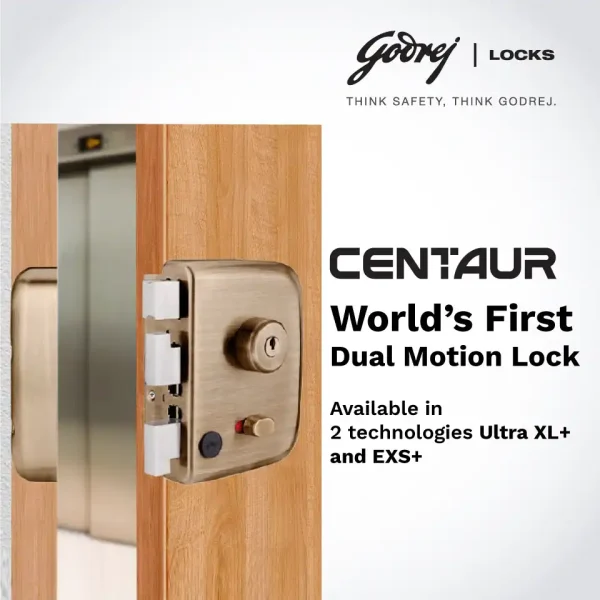 Godrej Centaur Rim lock with Dual Motion technology