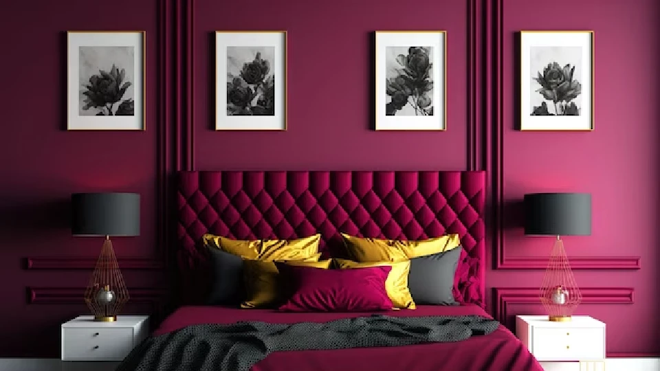 burgundy bedroom, bedroom colour combinations 