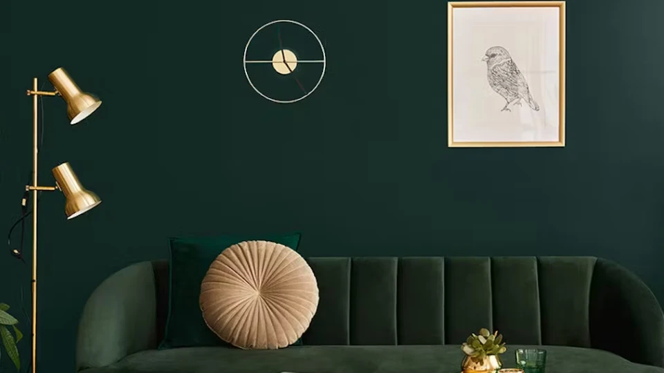 Jewel green living room colour