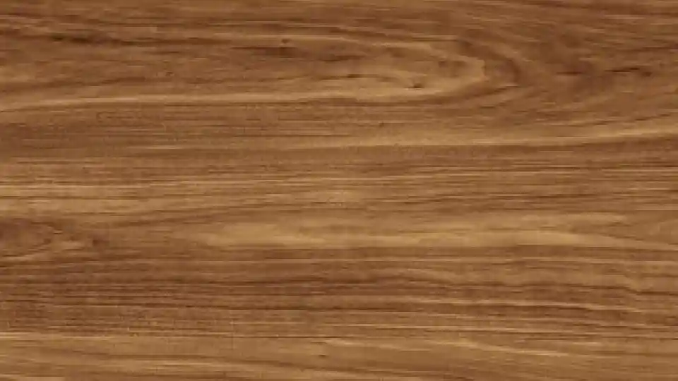 Close-up view of a brown wood like matt finish tile 
