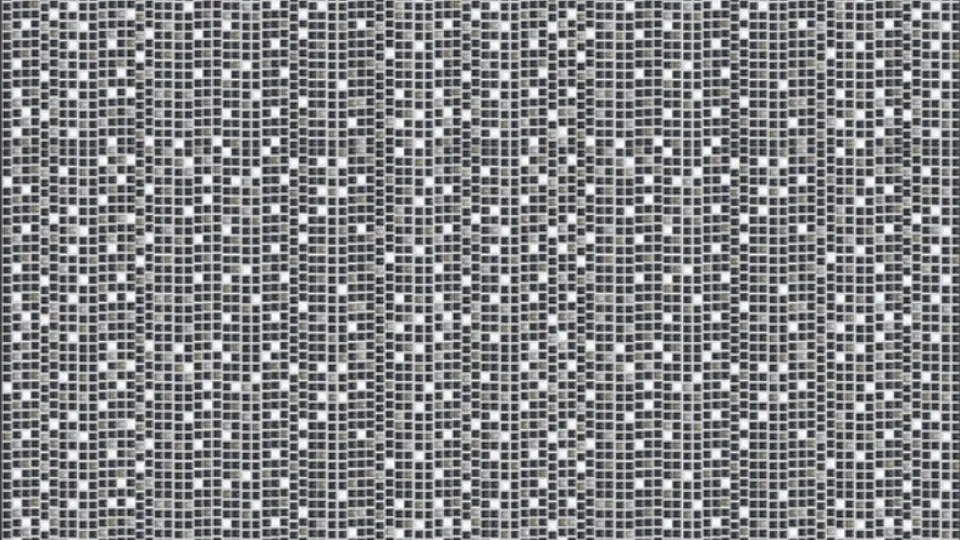 Glossy mosaic tiles in grey, black and white colours in small squares