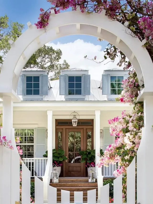 beautiful white house front porch blue shutters