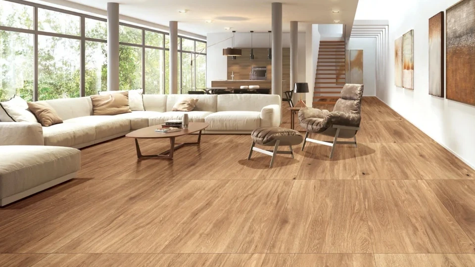 Brown living room flooring