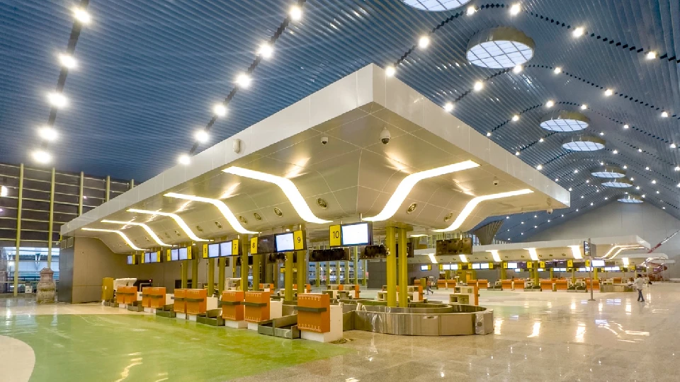 Chennai airport with gorgeous lighting