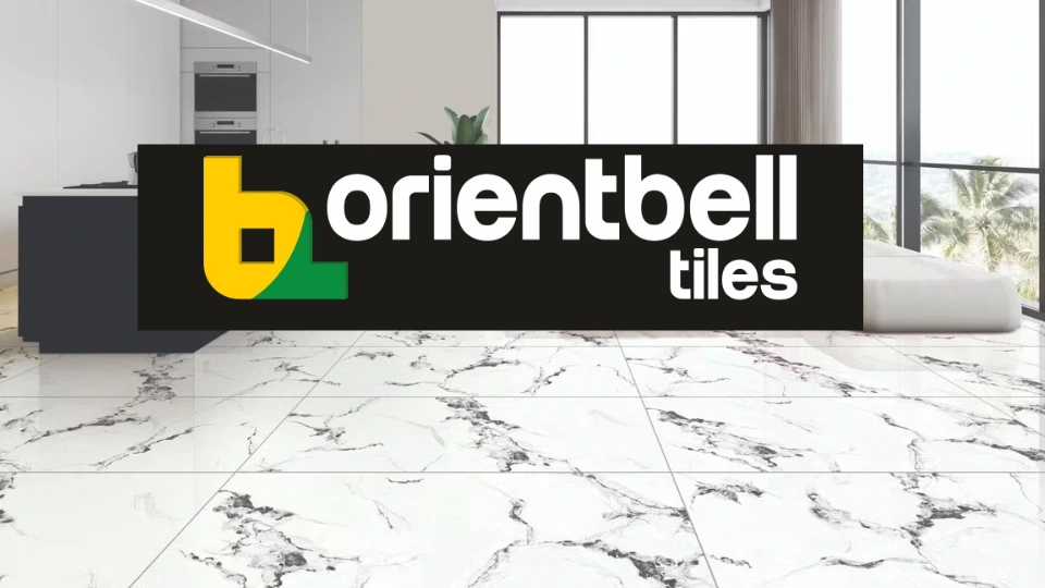 Beautiful office space with floor tiles from the best- Orient bell with logo