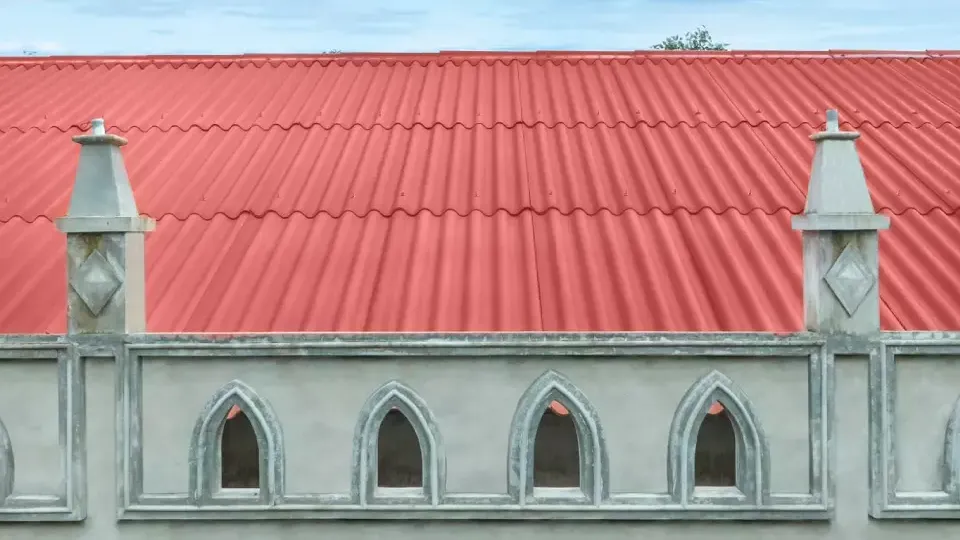 10 feet cement corrugated roofing on a building 