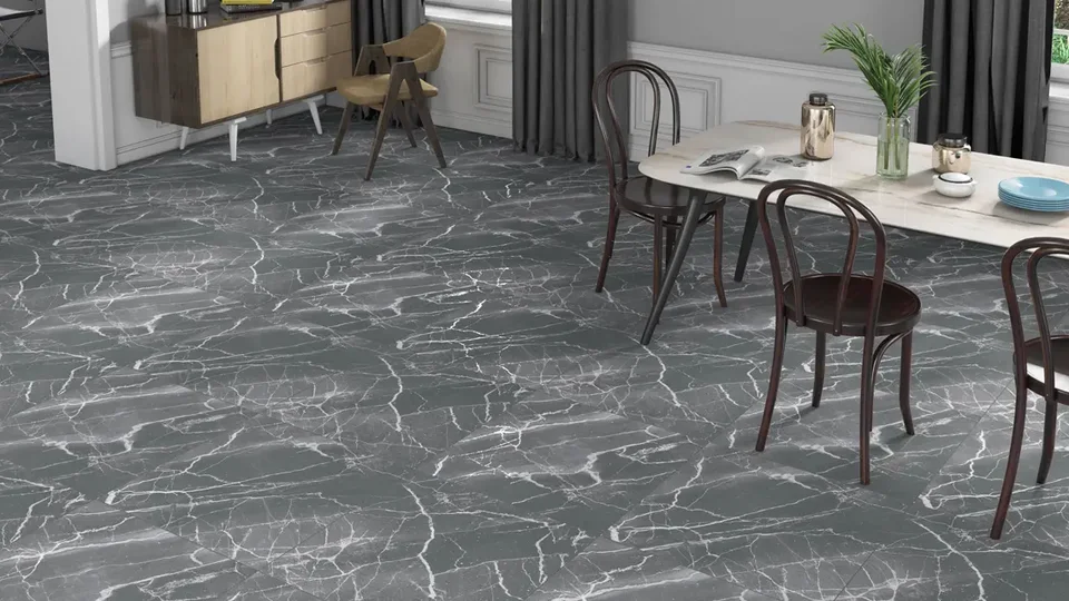 Dark shaded porcelain floor tiles