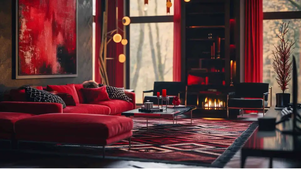 Red, black and white for hall colour combinations