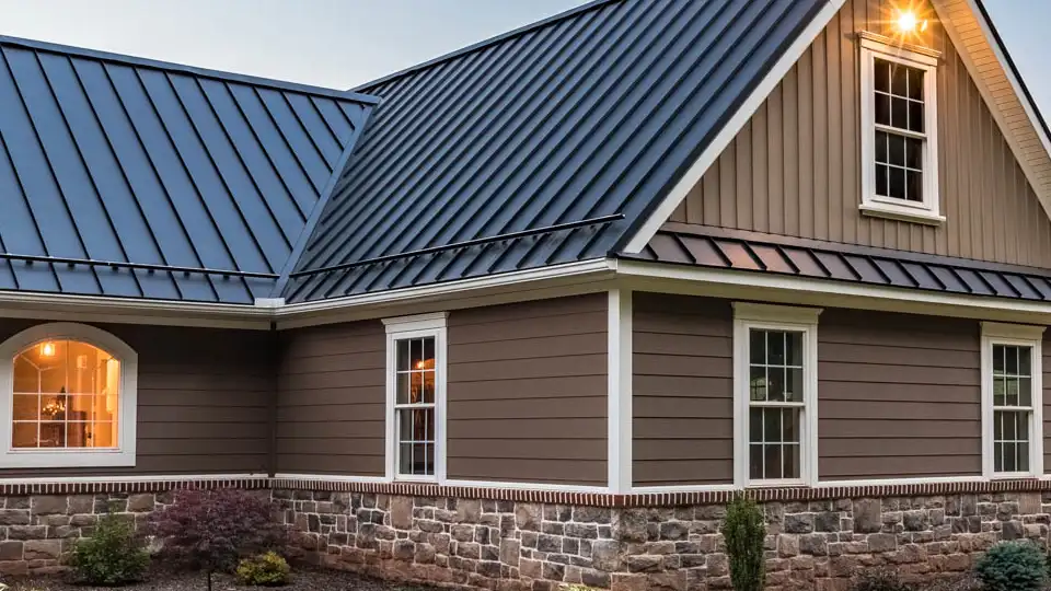 Metal sheet on house