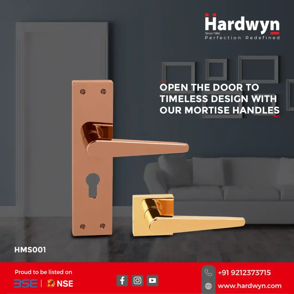 Hardwyn modest series mortise door handles made of stainless steel