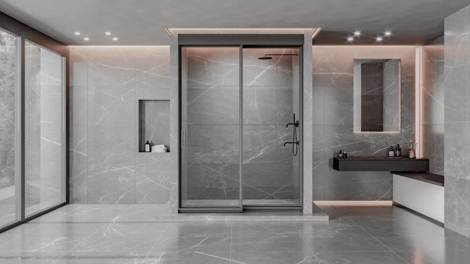 SL7 slim frame sliding shower syste,