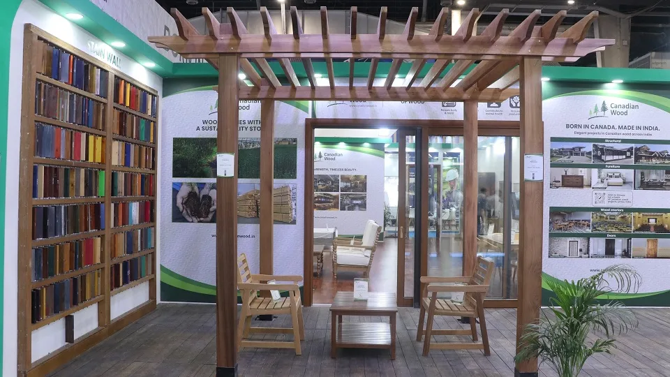 Canadian Wood pergola at INDIAWOOD 2025