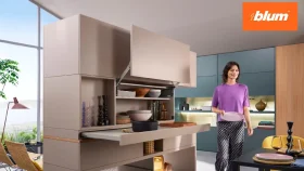 AVENTOS top, a premium wall cabinet lift system ideal for lift-up kitchen cabinet & handleless cabinet design needs.