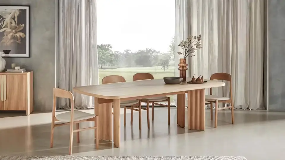 brown oak coloured furniture set