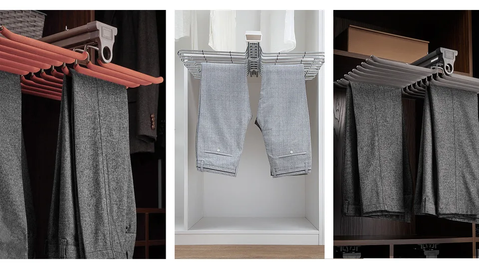 soft closing top trouser rack - wardrobe storage solutions