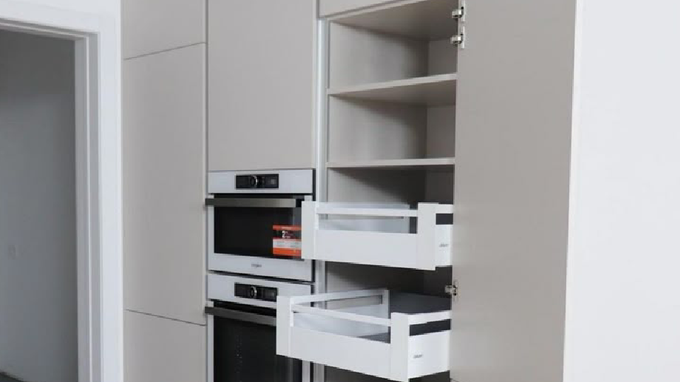 white, drawers, shelves, kitchen