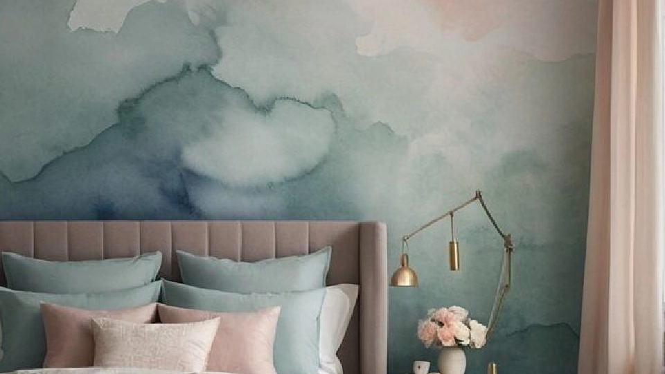 blue watercolor effect wallpaper price