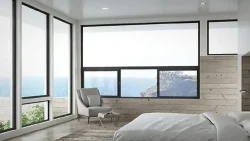 aluminium windows price/cost per sq ft in a bedroom with bed