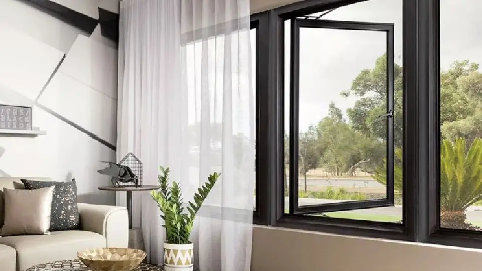 aluminium window in a bedroom