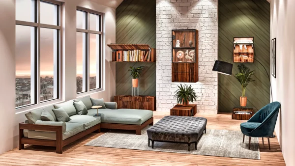 Blum's smart furniture fittings for modern homes - BLUMOTION hinge, TANDEMBOX drawers, REVEGO pocket systems, and the versatile AVENTOS top