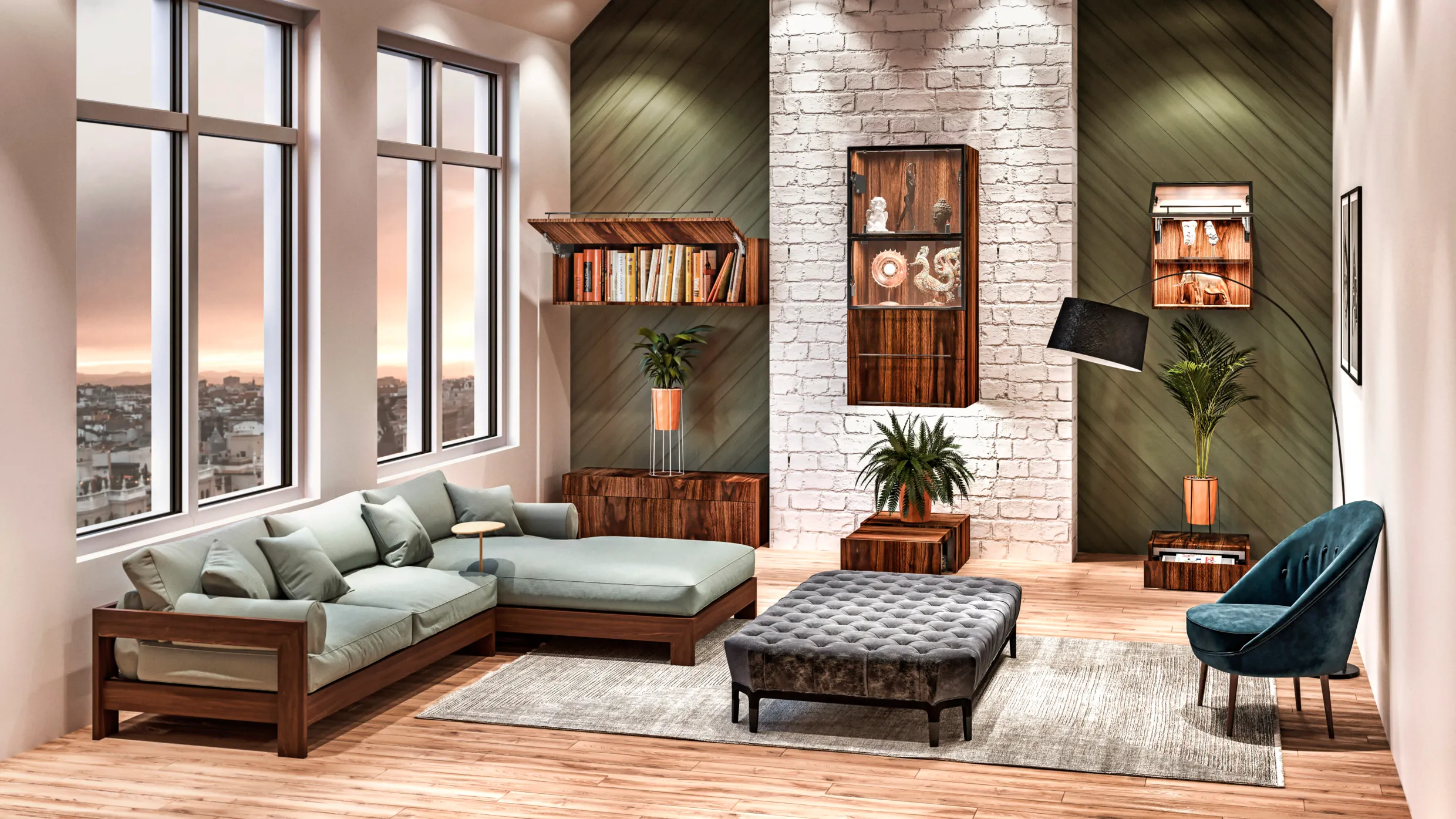 Blum's smart furniture fittings for modern homes - BLUMOTION hinge, TANDEMBOX drawers, REVEGO pocket systems, and the versatile AVENTOS top