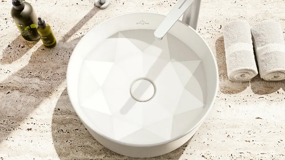 Octagon white washbasin by Villeroy & Boch