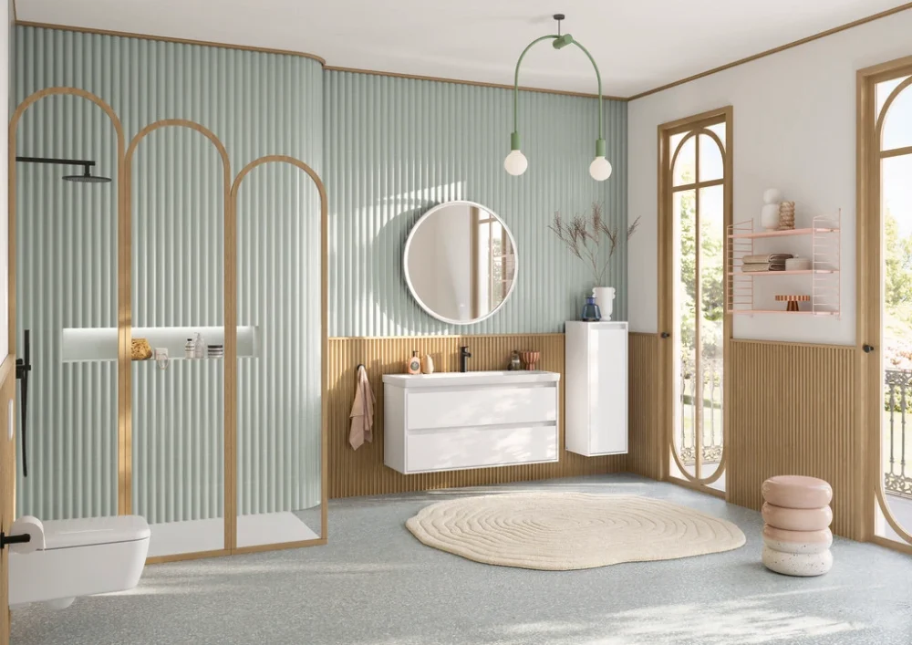 V&B Premium Bathroom Design - vanity unit, ceramic washbasin, and other premium fittings