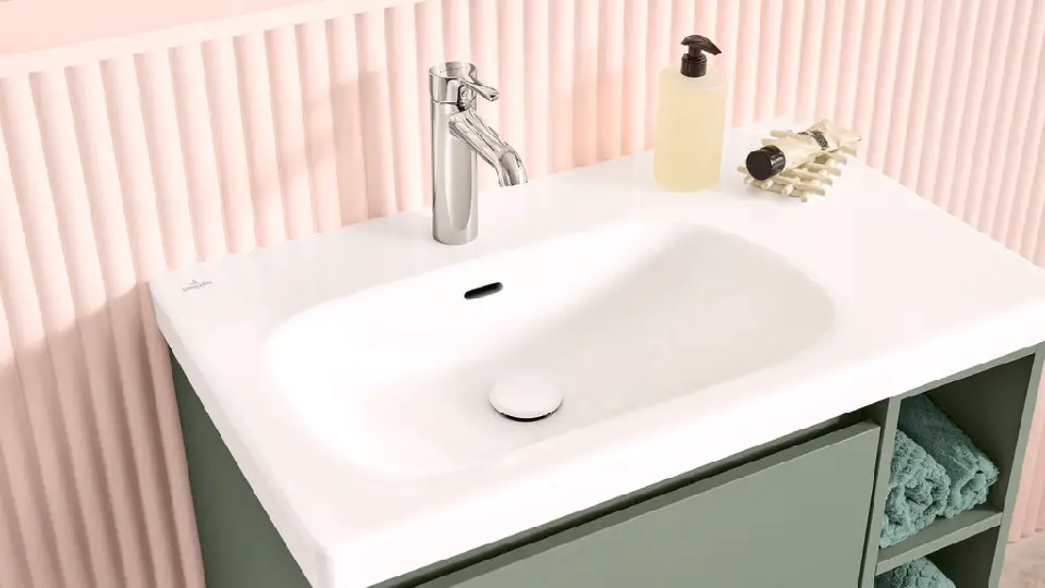 V&B Skyla ceramic washbasin with vanity unit
