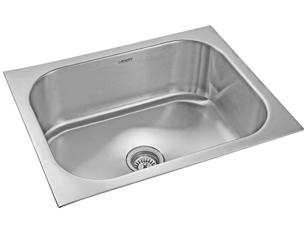 Neelkanth sink, single bowl sink, stainless steel sink, plain sink