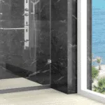 Jaquar shower enclosure - frameless IARA series, bathroom cabin with one fixed glass and openable door