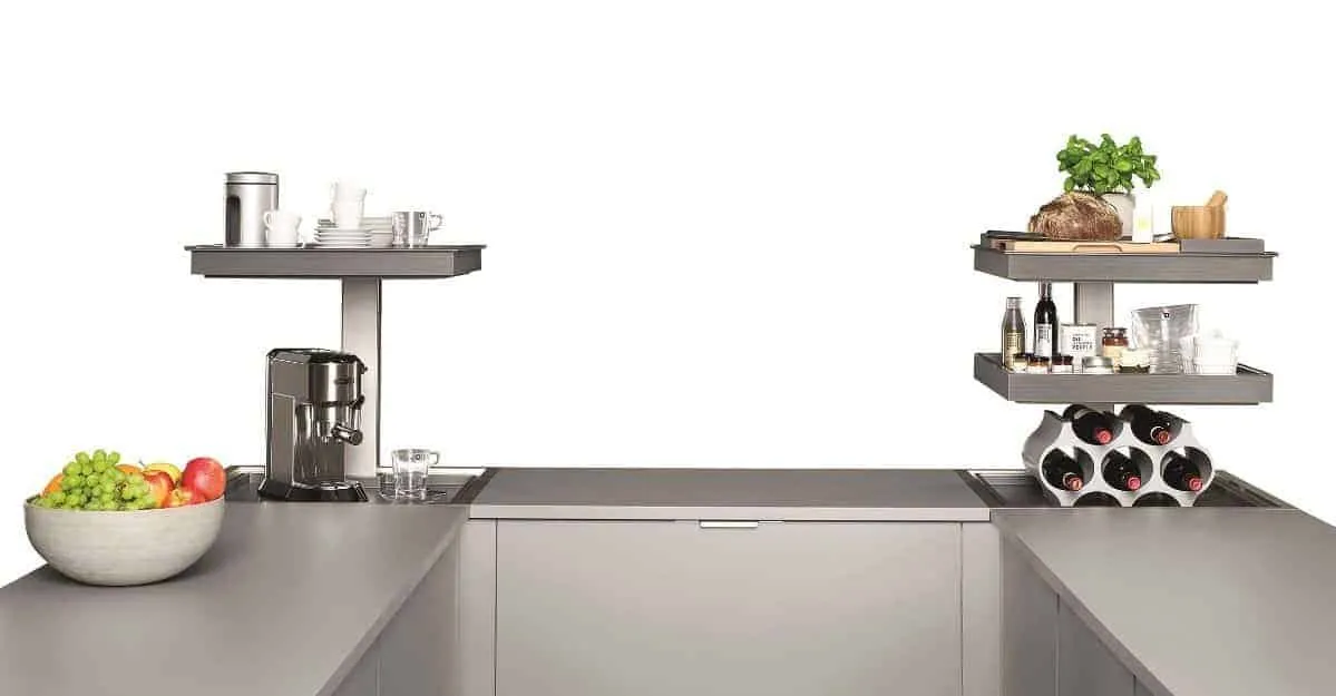 Hafele Qanto corner cabinet solution for modular kitchen storage unit design