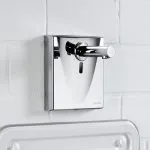 Schell walis wall mount basin tap, sensor faucet for bathrooms in chrome finish