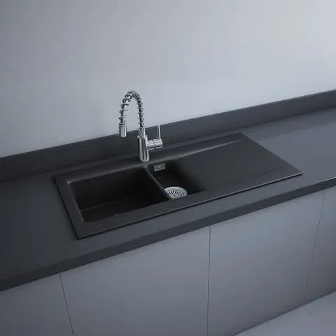 RAK Dream 1, black kitchen sink, drop in kitchen sink