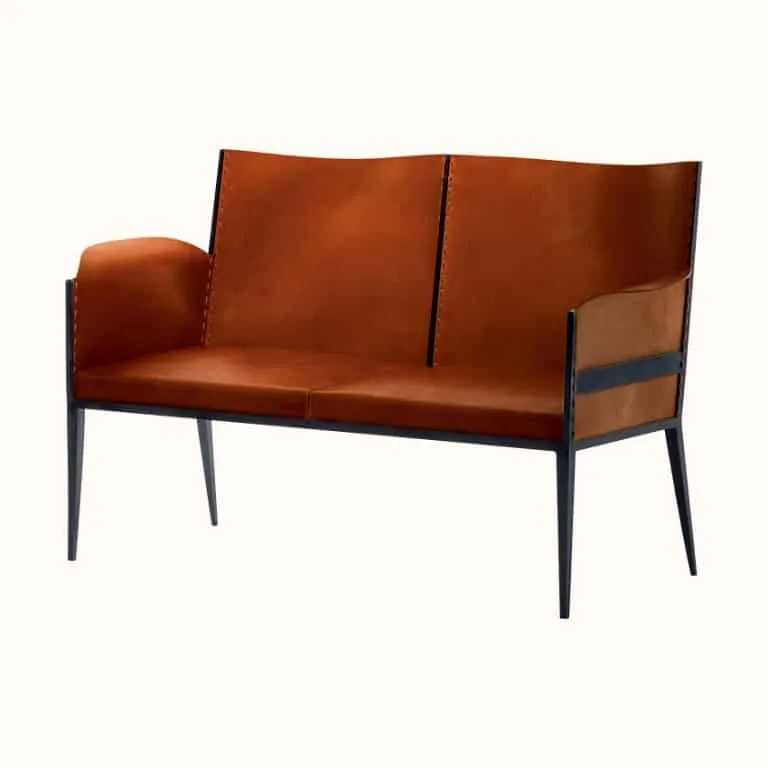 Designer Furniture for Living Room _ Hermes_reeditions-j.-m.-frank-par-hermes-wrought-iron-bench-front