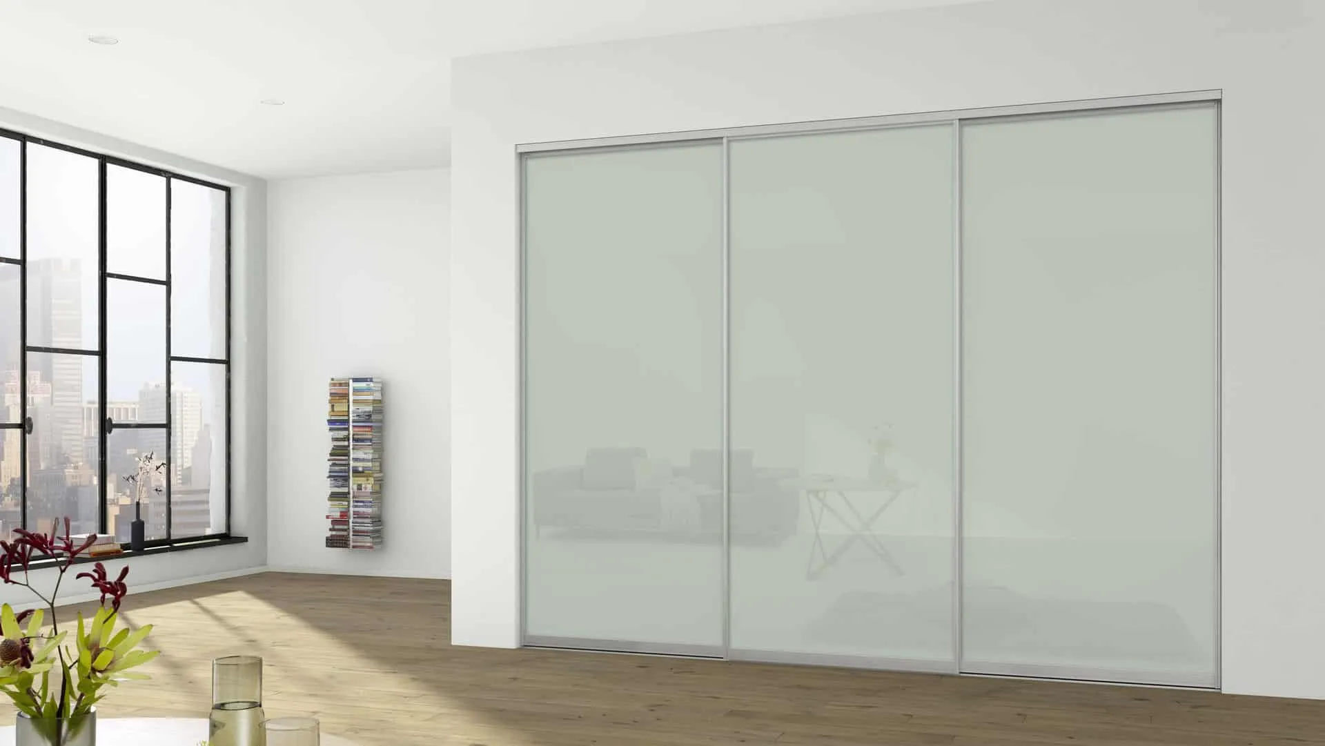 glass surface of storage furniture