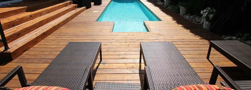 pool deck wood work with Canadian Wood 