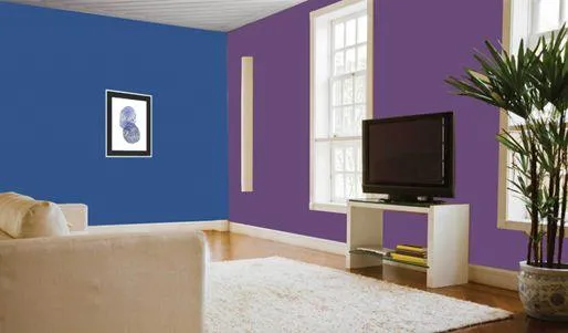 interior design - blue and purple wall coulour