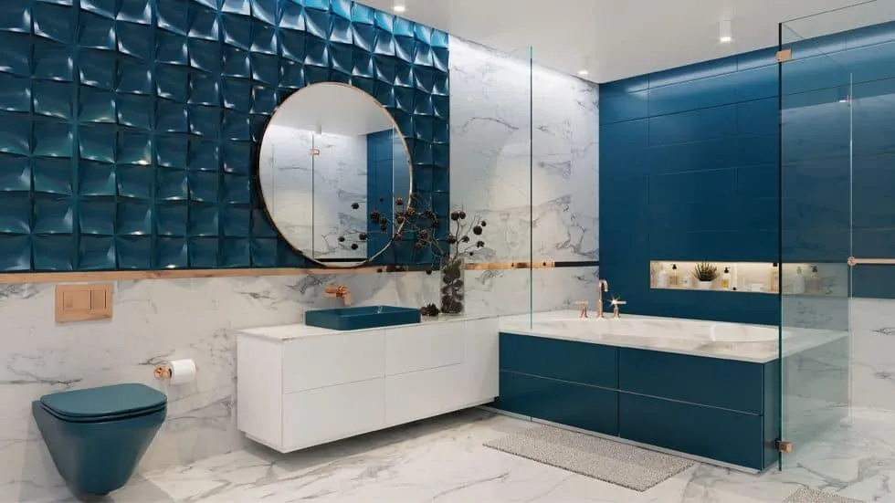 white and blue Bathroom colour ideas