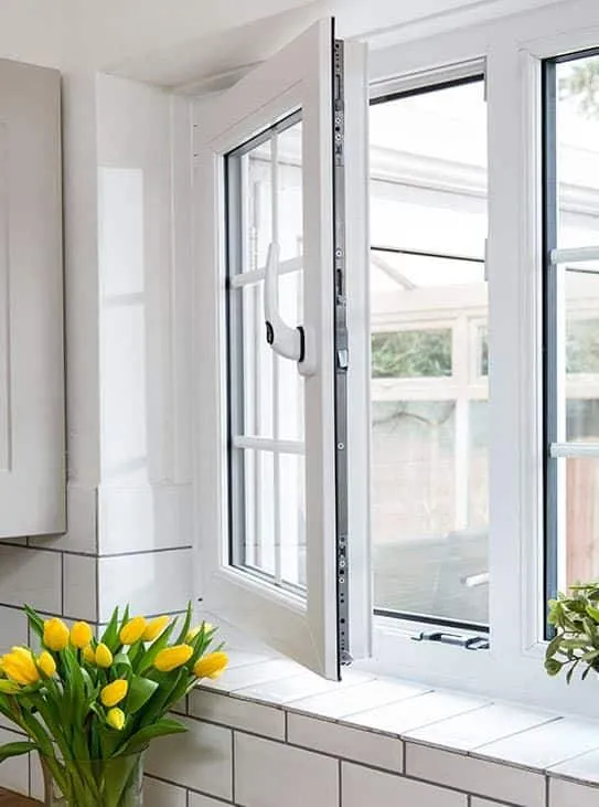 White casement window for minimalist setting