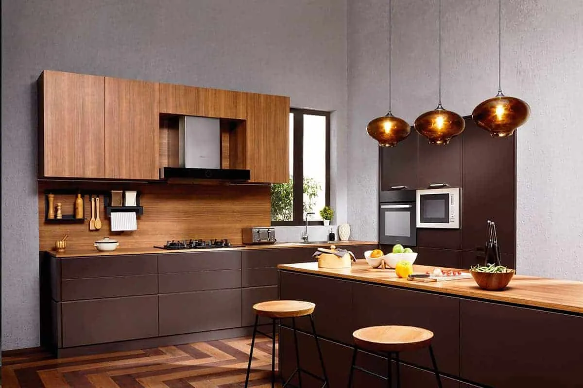 veneer kitchen finish with plywood material