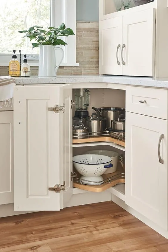 corner cabinet for small l-shaped modular kitchen