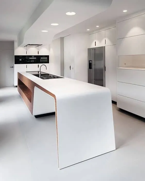 white minimalist kitchen interiors 