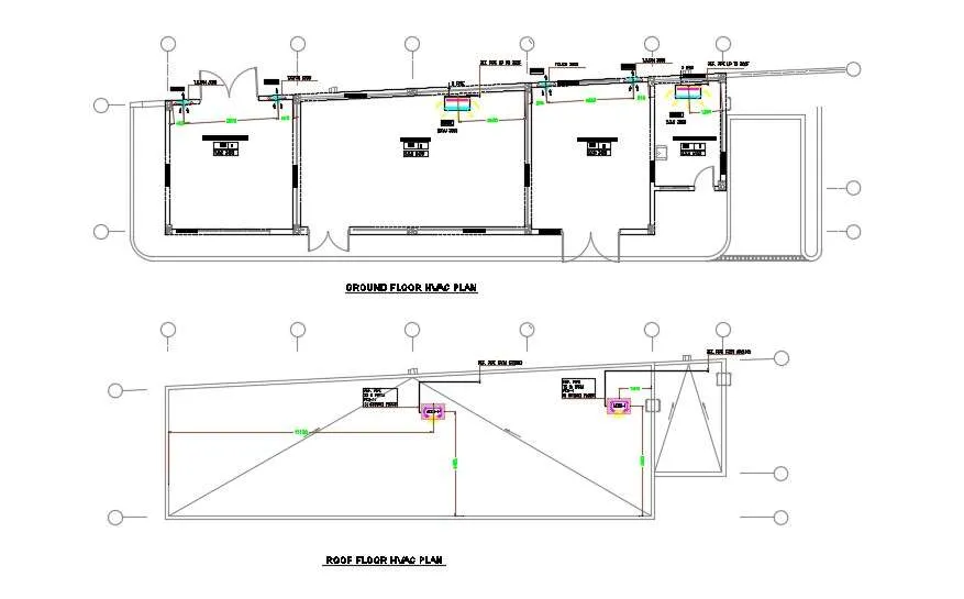 HVAC systems diagram layout plan for building