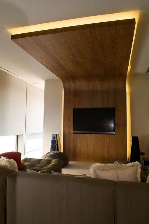 extended panel wooden false ceiling