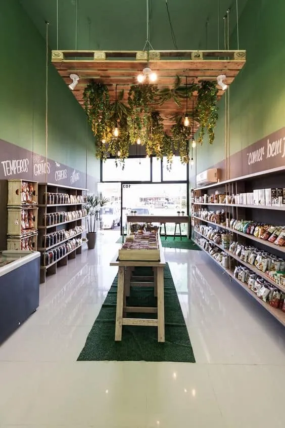 greenery in wooden ceilings